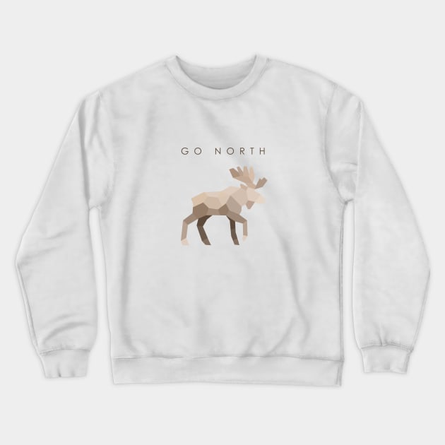 Go North - Elk (light) Crewneck Sweatshirt by MikeDrago